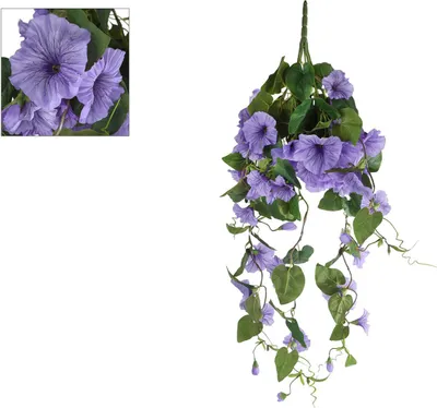 Immagine prodotto di Ramo artificiale appeso petunia viola PE 79cm fiore decorativo