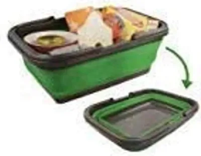 Produktbild von Tragekorb faltbar Einkaufskorb Picknickkorb Tragetasche Aufbewahrungskorb ,Farbe grün blau rot sortierte Farben