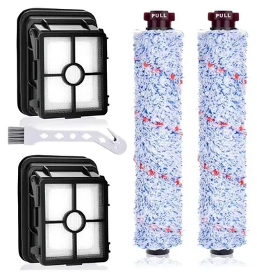 Produktbild von 5-teiliges Rollenbürstenfilter-Set für Bissell CrossWave 1713N 2225N 2582N 17132 25821 Staubsauger, 2 Rollenbürsten, 2 HEPA-Filter, 1 Reinigungsbürste