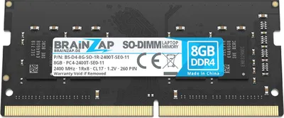 Image de BRAINZAP 8GB DDR4 RAM SO-DIMM PC4-2400T-SE0-11 1Rx8 2400 MHz 1.2V CL17 Mémoire pour ordinateur portable non buffered Non-ECC