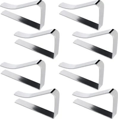 Imagen del producto de Orion | Clips para manteles - 5,5 x 0,9 cm - 8 unidades - Práctico sujetador para mesas - Metal - Para mesas de hasta 3 cm de grosor