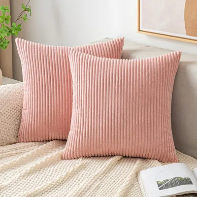 Produktbild von Kissenbezug 50x50 cm Kordsamt Rosa 2er Set