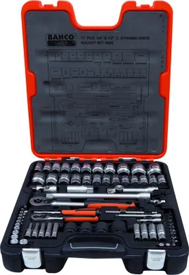 Image de Bahco Bahco S800 Jeu de 77 douilles - 1/4" 1/2