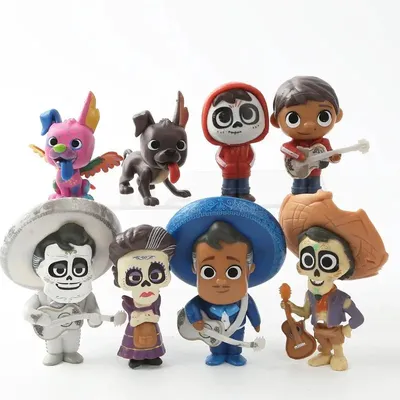 Image de Ensemble de figurines du film Coco 8 pièces figurines décoratives du film Coco parfaites pour les fans d'animation et les collectionneurs