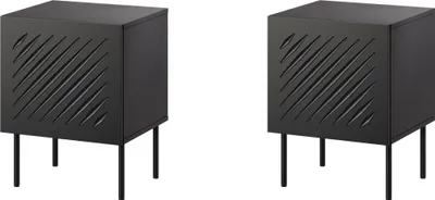 Productafbeelding van Furniture24, 2 nachtkastjes Siena, nachtkastje, 45 x 59 x 40 cm, zwart