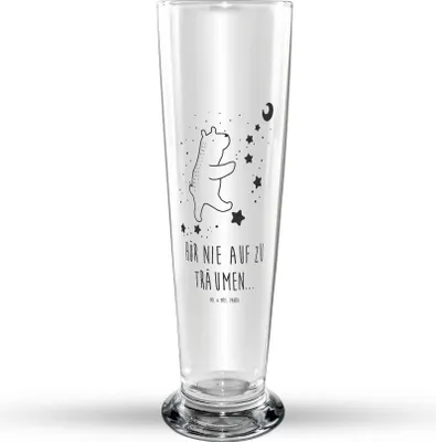 Produktbild von Mr. & Mrs. Panda Bierglas Bär Träume - Transparent - Geschenk, Träumen, Traumdeutung, Traum, Teddy, Weizenbier Glas, Bier, Weißbierglas, Mr Mrs Weizenglas, Weizen