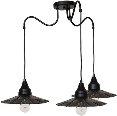 Immagine prodotto di Lampada a sospensione vintage BOYD in metallo nero a 3 luci E27 D: fino a 0,7 m Lampada a sospensione per sala da pranzo tavolo da pranzo