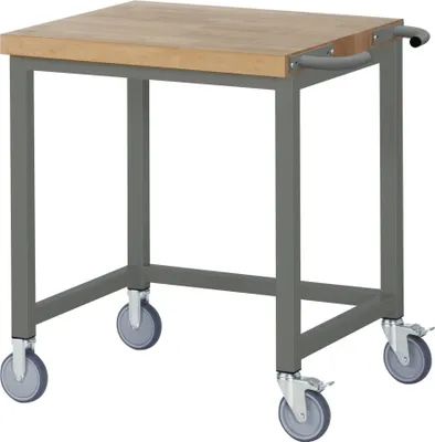Produktbild von STIER Fahrbare Werkbank Premium, 75x70x88cm, Stahl & Buche, Montagewerkbank