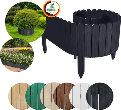 Obrázok produktu pre Floranica Rollborder Flexibilný drevený plot Rolborder 200 x 10 cm Antracit Obruba záhonu Obruba trávnika Záhradný plot Drevený dekoratívny plot Mini plot