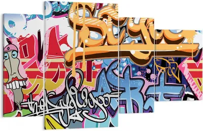 Produktbild von Bild auf Leinwand - Leinwandbild - Graffiti modern - 120x70cm - Wand Bild - Wanddeko - Wandbilder - Leinwanddruck - Bilder - Kunstdruck - Wanddekoration - Leinwand bilder - Wandkunst - DL120x70-3578