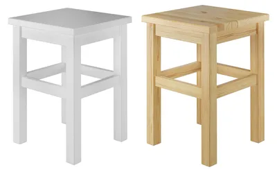 Produktbild von Holzhocker Sitzhocker ohne Lehne in Kiefer natur oder weiß V-90.71-41Kiefer