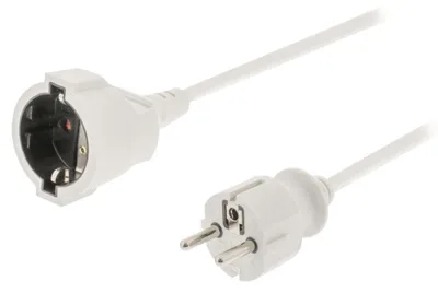 Productafbeelding van Verlengsnoer, 3 meter, type H05VV-F, 3G1.5, IP20, wit
