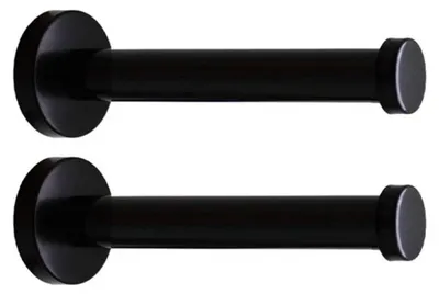 Wandhaken aus Edelstahl, 2 Stück, 102 mm, schwarz