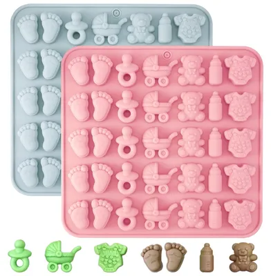 Productafbeelding van Silikonvorm voor Gummiberen - 2 stuks met babythema