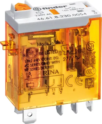 Immagine prodotto di Relè miniaturizzato Finder 46.61.8.230.0040, 1 W, 16 A, 230 V CA, 1 pz.
