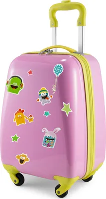 Produktbild von HAUPTSTADTKOFFER For Kids - Kindergepäck Kinderkoffer + reflektierende Monster-Sticker, Koffer für Kinder mit Rollen glänzend 24 L, Kindergeschenke,Pink