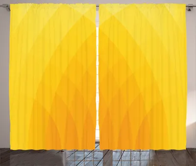 Produktbild von ABAKUHAUS Gelb Rustikaler Gardine, Farbschattierungen Modern, Schlafzimmer Kräuselband Vorhang mit Schlaufen und Haken, 280 x 260 cm, Orange Gelb