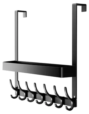 Produktbild von Türhaken zum Einhängen, Haken Türhaken aus Edelstahl – Platzsparende Türgarderobe ohne Bohren, Kleiderhaken für Bad, Küche & Flur, Hängeregal mit stabilem Design (7 Haken)