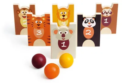 Produktbild von Kratzstapel und Kegelspiel – Tiere