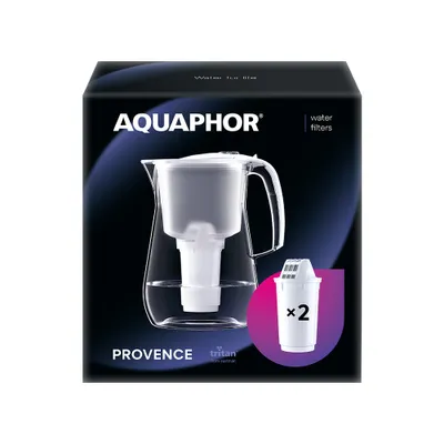 Produktbild von Tischwasserfilter AQUAPHOR Provence mit 2 x A5 Filterkartusche weiß Trinkwasserfilter mit 4,2 Liter Fassungsvermögen