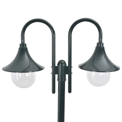 Immagine prodotto di Lampione da Giardino E27 220 cm Alluminio 2 Lampade Verde Scuro