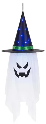 Produktbild von Springos leuchtender Halloween-Geist mit Hexenhut, 10 LED, IP44