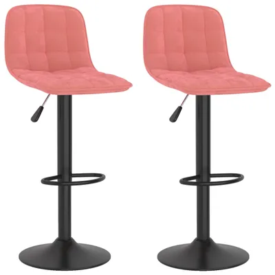 Image de vidaXL Tabouret de bar 2 pcs velours rose