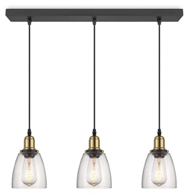 Hängelampe 3-flammig, schwarz, Ø65 cm, E27, für Esstisch