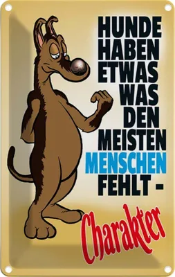 Produktbild von vianmo Blechschild 18x12 cm Hunde haben Charakter Tier Haustier Hund