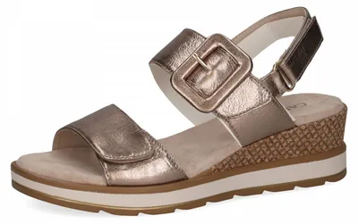 Produktbild von Caprice Damen Sandale mit überzogener Schnalle und Keilabsatz 9-28753-42, Größe:39 EU, Farbe:Beige