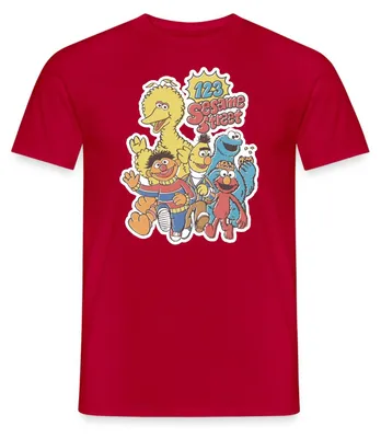 Produktbild von Spreadshirt Sesamstraße 123 Sesame Street Charaktere Männer T-Shirt, XXL, Rot