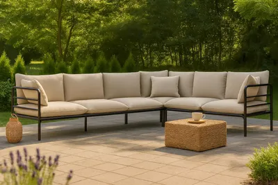 Produktbild von Großes Gartenecksofa Wenecja für 7 Personen  Beige