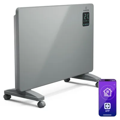 Produktbild von Klarstein Bansin Smart Konvektor-Heizung, 1500 W, Wandmontage/Freistehend, App-Steuerung, Energieeffizient, Überhitzungs- und Frostschutz, Kindersicherung, Led-Anzeige, Elektroheizung für 30 m²