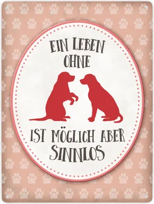 Produktbild von Ein Leben ohne Hunde ist möglich, aber sinnlos Metallschild XXL