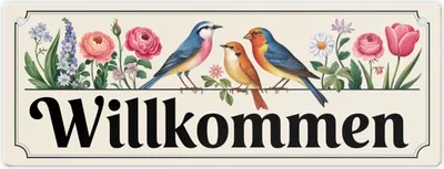 Produktbild von Willkommen Metallschild L in 10,5x28cm XL Bestellen Sie jetzt dieses