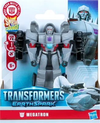 The image shows the packaging of a Transformers Earthspark Megatron action figure.