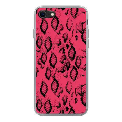 Produktbild von MuchoWow® Handyhülle Schutzhülle Hülle für iPhone 7 Tiermuster - Schlangenhaut - Rosa Silikon Softcase Handy Hülle - Kartenhalter