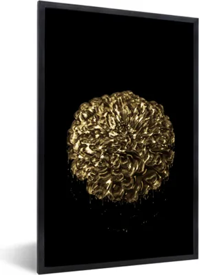 Produktbild von MuchoWow® MuchoWow® Gerahmtes Poster Blume - Schwarz - Blatt 60x90 cm - Poster mit zchwarzem Bilderrahmen - Kunst