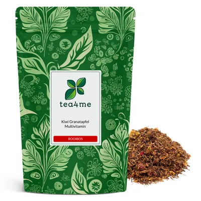 Produktbild von tea4me Rooibos Kiwi Granatapfel Multivitamin mit Kiwi-Granatapfel-Geschmack
