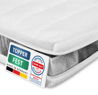 Produktbild von AM Qualitätsmatratzen | Basic Topper | 140x190 cm | fest | 6 cm Höhe | Matratzentopper | 140/190 | Komfortschaum Topper