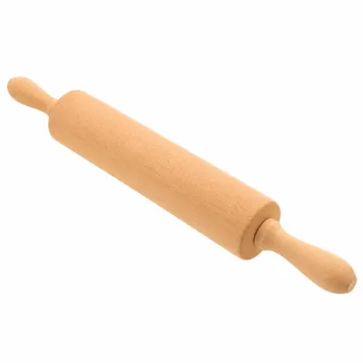 Produktbild von Nudelholz aus Buchenholz 40 cm Teigrolle mit Griffen Backrolle
