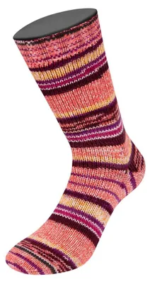 Produktbild von Lana Grossa - Cool Wool 4 Socks Print IIl 7211 orchidee ecru fuchsia dunkelrot mandarin gelb