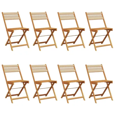 Produktbild von Gartenstühle 8 Stk. Klappbar Beige Massivholz Akazie