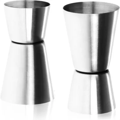 Produktbild von com-four® 2x Messbecher aus Stahl - Barmaß für Spirituosen und Cocktails - Messbecher für Bar und Küche - Abmessen und Dosieren