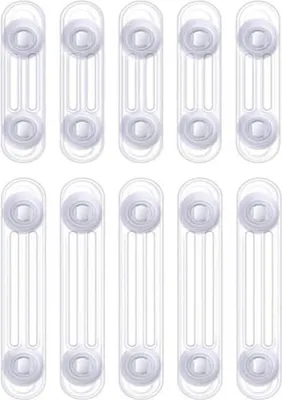 Produktbild von 10er Set Kindersicherung Schrank Schubladen 5 lange + 5 kurze Baby Schranksicherungen ohne Bohren