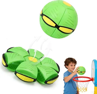 Produktbild von MODFU Hüpfbälle, Sprung-Flying Disc Ball, Elastischer UFO-Ball (Grün), Spielball für Kinder & Erwachsene, Outdoor Spielzeug, Wurf- und Fangspiel, Stressball