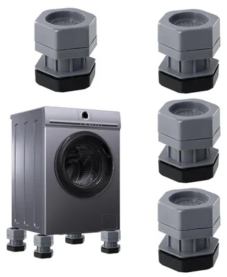 Obrázok produktu pre 4 kusy tlmičov vibrácií pre práčku, protišmykové, univerzálne tlmiče vibrácií, nastaviteľná výška 8 cm