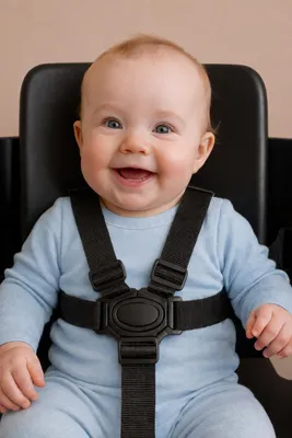 Produktbild von LuukyBB 5-Punkt Haltegurt Schwarz für Hochstuhl - Verstellbar Hochstuhlgurt Sicherheitsgurt - Ersatzgurt Baby Kinderhochstühle Treppenhochstühle Gurt