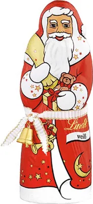 Produktbild von Lindt Weihnachtsmann Weiss aus weißer Schokolade mit Glöckchen 125g