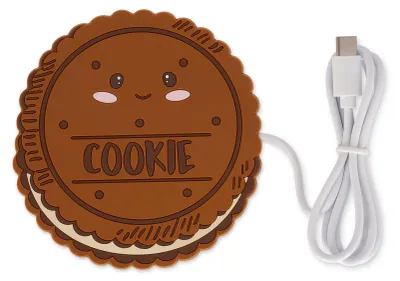 Produktbild von Legami – Tassenwärmer, Warm it up, Cookie, Type-C-Anschluss, 10 x 10 cm, aus Vinyl, ideal für Tassen und Gläser mit flachem Boden